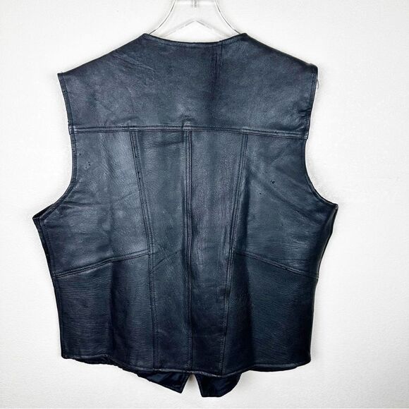 Genuine Leather Snap Vest Size XXL Mens Motorcycle Blank - Picture 4 of 7